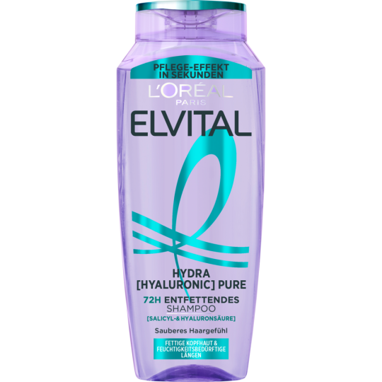 Elvital Hydra Hyaluronic Pure 72H Entfettendes Shampoo 300ml
