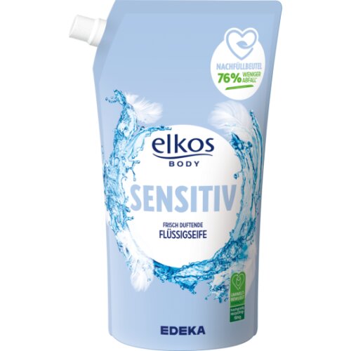 EDEKA elkos Flüssigseife Sensitiv Nachfüllbeutel 1l