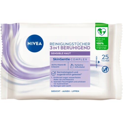Nivea 3in1 Sensitive Reinigungstücher Sensible Haut 25ST