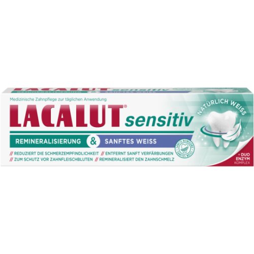 Lacalut Sensitiv Zahncreme Reminalisierung & Sanftes Weiss 75ml