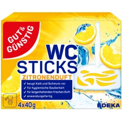 GUT&GÜNSTIG WC Duftstick Lemon 4x40g