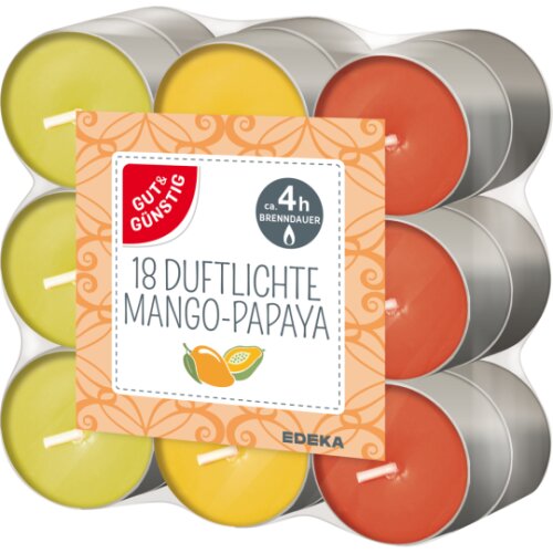 GUT&GÜNSTIG Duftlichte Mango/Papaya 18ST