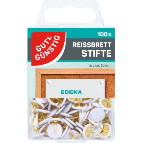 GUT&GÜNSTIG Reißbrettstifte weiß 100ST