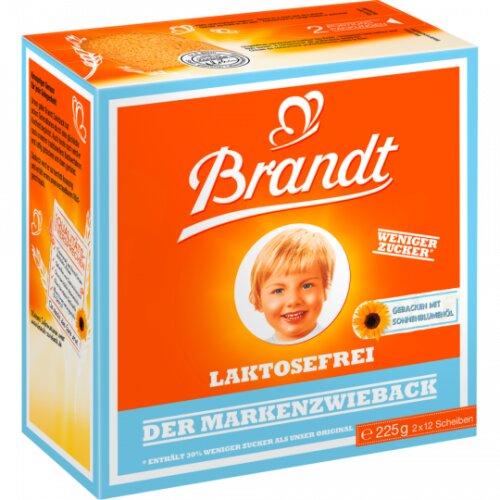 Brandt Markenzwieback Lactosefrei 225g