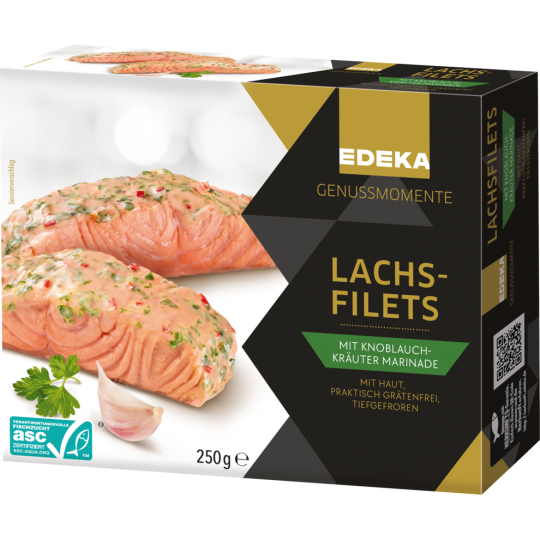 ASC EDEKA Genussmomente Lachsfilets in Kräuter Knoblauch Marinade 2x125g