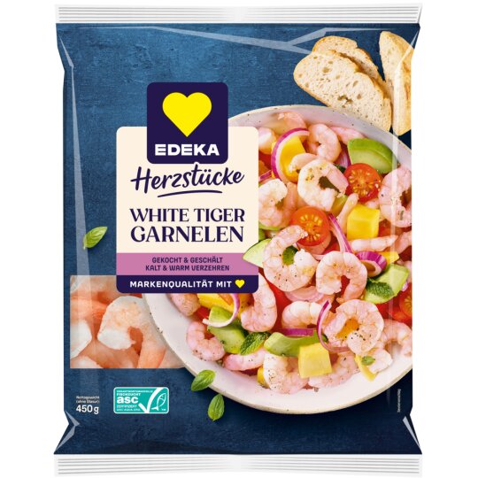EDEKA Herzstücke White Tiger Garnelen gekocht 450g