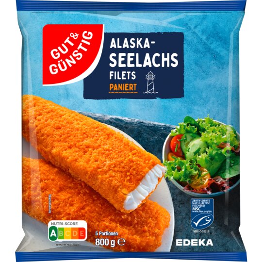MSC GUT & GÜNSTIG Alaska Seelachsfilet paniert 800g
