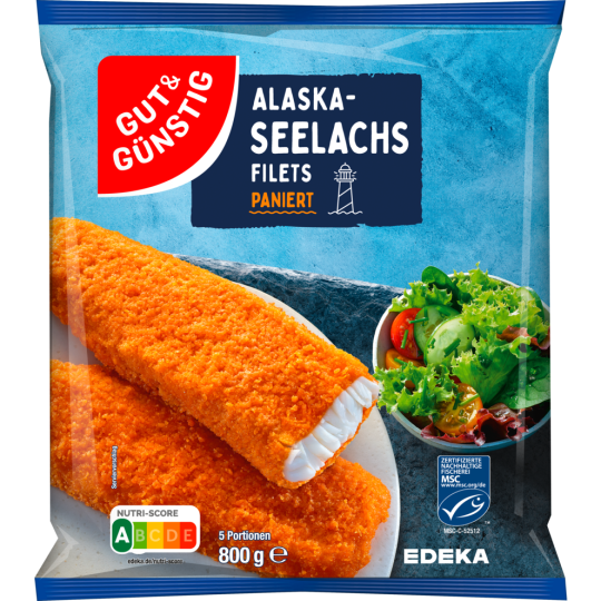 MSC GUT & GÜNSTIG Alaska Seelachsfilet paniert 800g