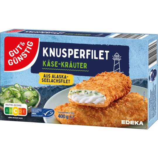 GUT&GÜNSTIG Knusperfilet Käse-Kräuter 400g