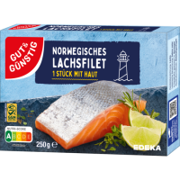 GUT & GÜNSTIG Norwegisches Lachsfilet mit Haut 250g