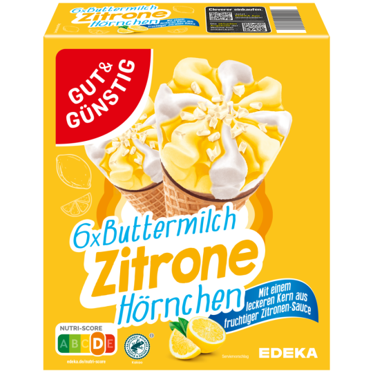 GUT&GÜNSTIG Buttermilch-Zitrone Hörnchen 6x120ml