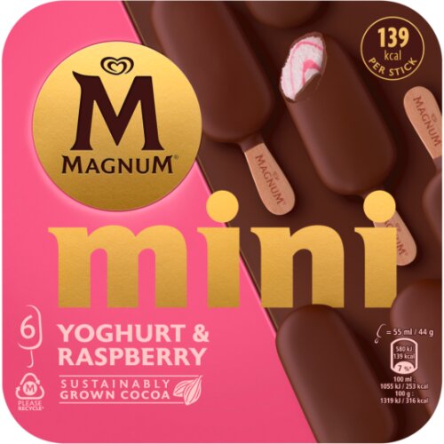 Langnese Magnum Mini Yoghurt & Raspberry 6x55ml