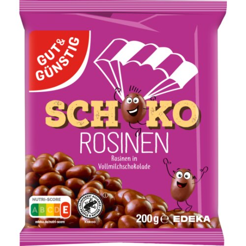 GUT&GÜNSTIG Schokolierte Rosinen 200g