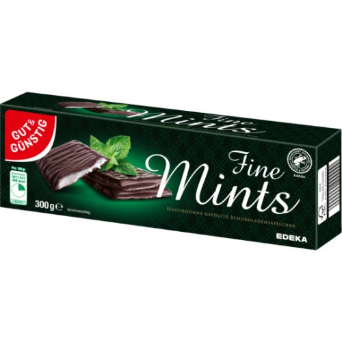 GUT&GÜNSTIG Pfefferminztäfelchen mit Schokoladenumhüllung 300g