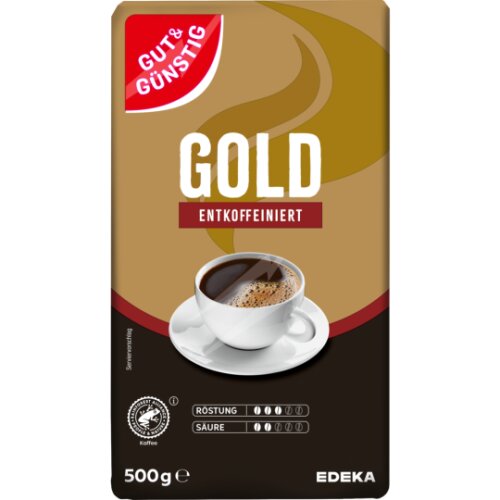 GUT&GÜNSTIG Röstkaffee Gold entkoffeiniert 500g