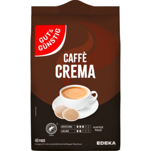 GUT&GÜNSTIG Kaffeepads Caffe Crema 40ST 280g