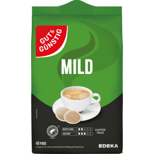 GUT&GÜNSTIG Kaffeepads Mild 40ST 280g