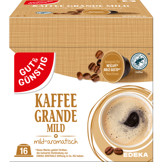 GUT&GÜNSTIG Kaffeekapseln Grande Mild 16x7,5g