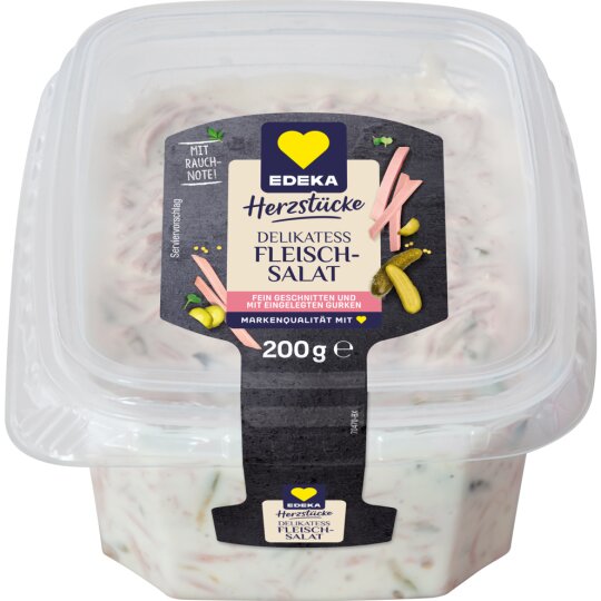 EDEKA Herzstücke Feinschnitt Fleischsalat mit Rauchnote & Gurke 200g