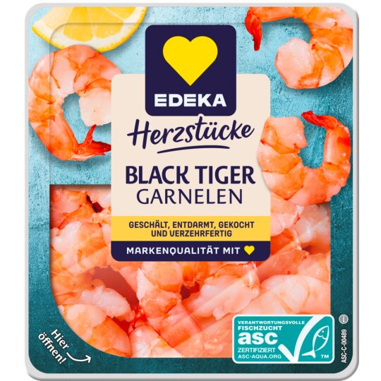 ASC EDEKA Herzstücke Black Tiger Garnelen 100g