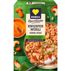 EDEKA Herzstücke Knuspermüsli Honig-Nuss 500g