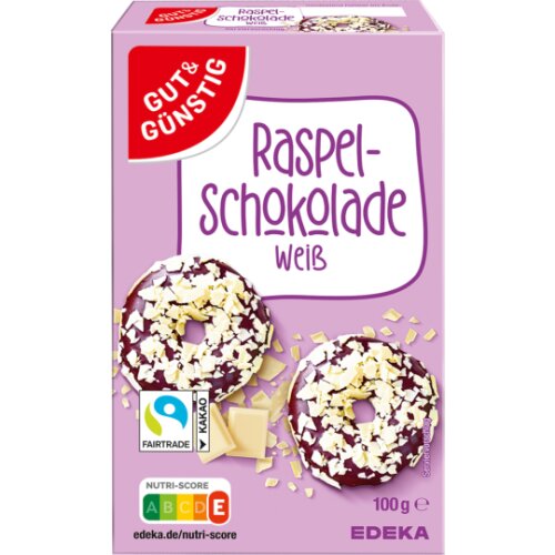 GUT&GÜNSTIG Raspelschokolade weiß 100g