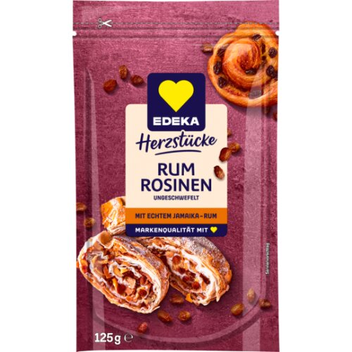 EDEKA Herzstücke Rosinen mit echtem Jamaica-Rum 125g