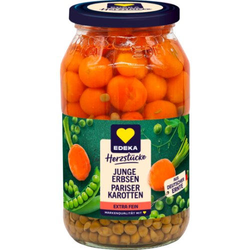 EDEKA Herzstücke Erbsen mit Pariser Karotten extra fein 530g