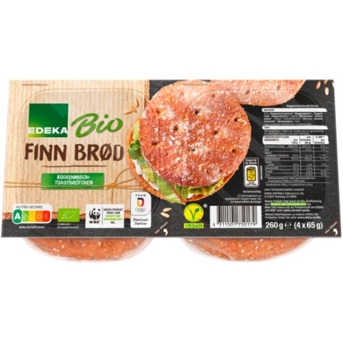 Bio EDEKA Finn Brřd Roggenmisch-Toastbrötchen 260g