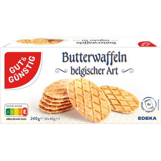 GUT&GÜNSTIG Belgische Butterwaffeln 6x40g