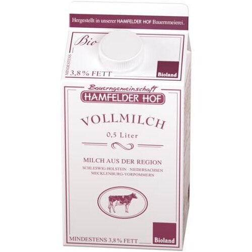Bio Hamfelder Vollmilch 3,8% 0,5l