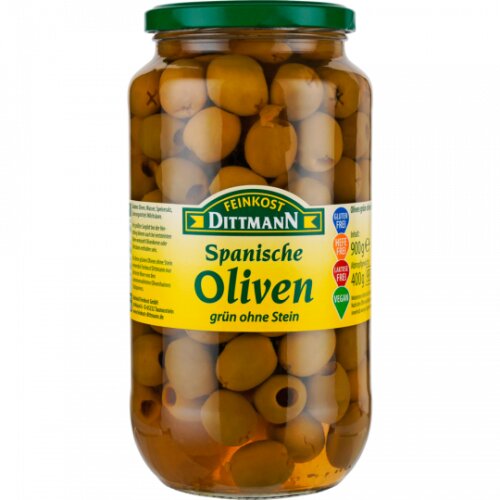 Feinkost Dittmann Oliven Grün ohne Stein 900g