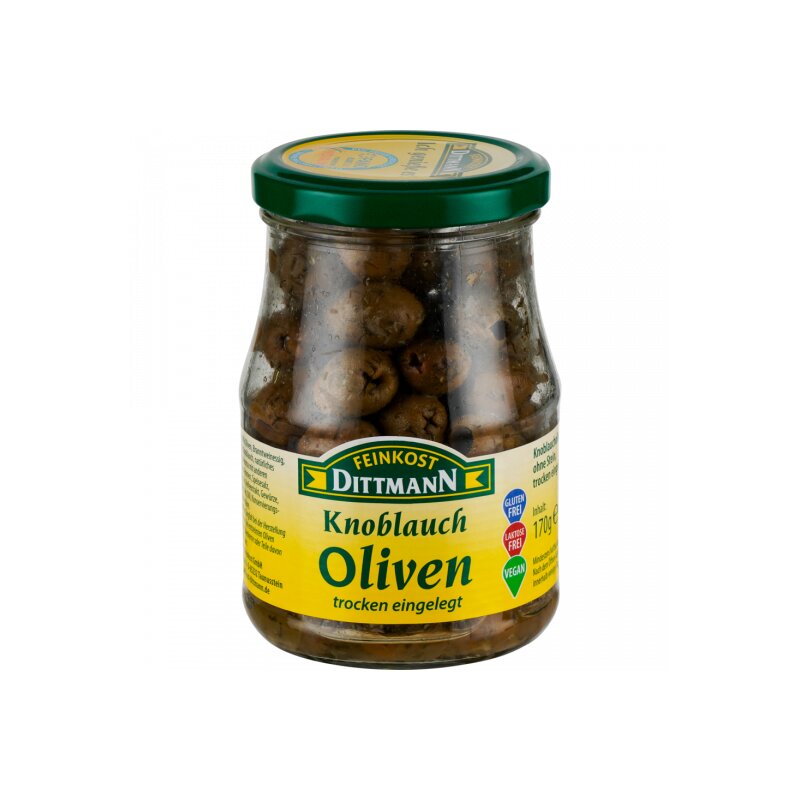 Feinkost Dittmann Knoblauch Oliven trocken eingelegt 170g - Lebensmit