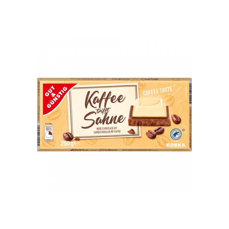 Gut &amp; Günstig Schokolade Kaffee Sahne 200g, 2,29