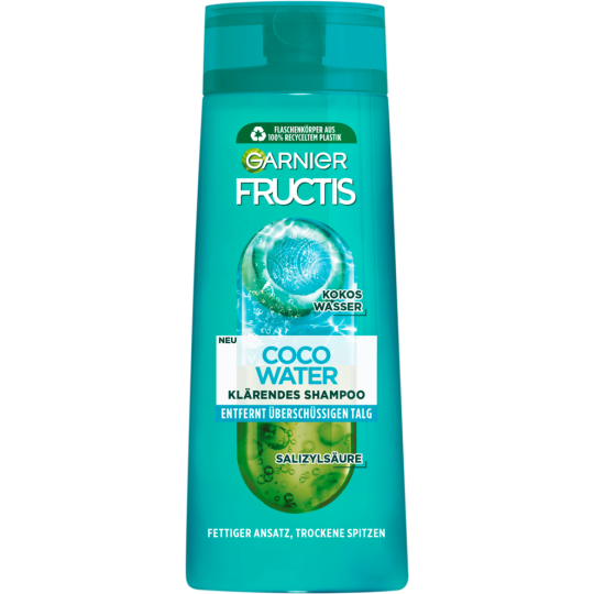 Garnier Fructis Shampoo Coco Water für fettigen Ansatz und trockene Spitzen 250ml