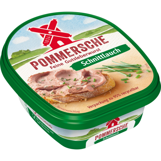 Pommersche Gutsleberwurst mit Schnittlauch im Frischebecher 125g