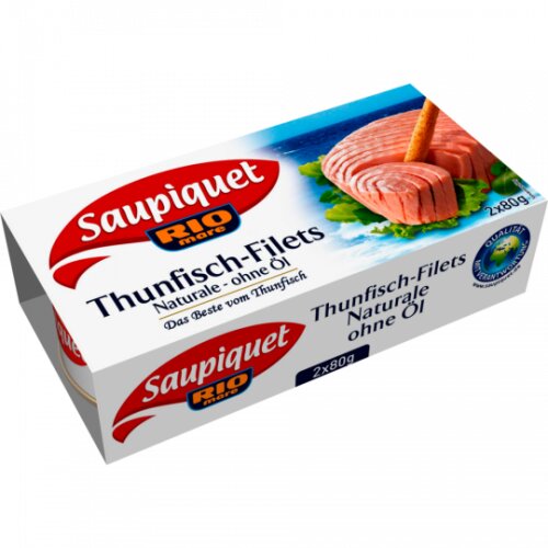 Saupiquet Thunfisch Filet Naturale ohne Öl 2x80g