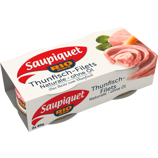 Saupiquet Thunfisch Filet Naturale ohne Öl 2x80g