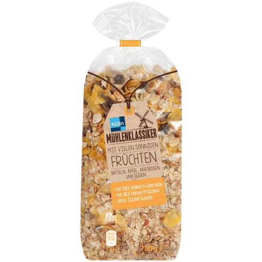 Mühlenklassiker Müsli mit sonnigen Früchten 750g