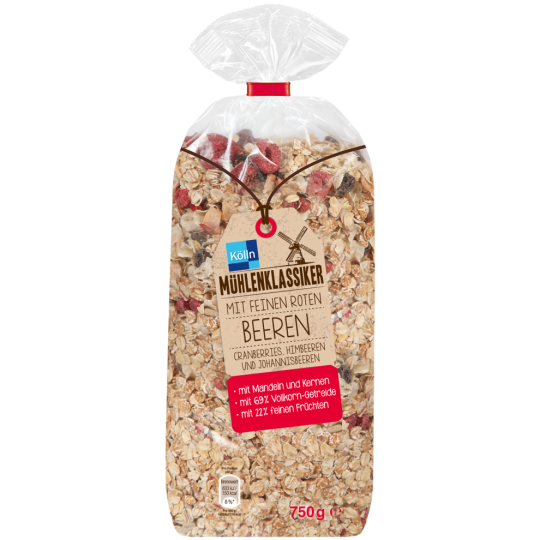 Mühlenklassiker Müsli mit Beeren 750g
