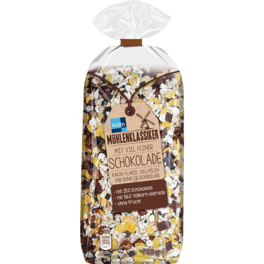 Mühlenklassiker Müsli mit viel feiner Schokolade 750g