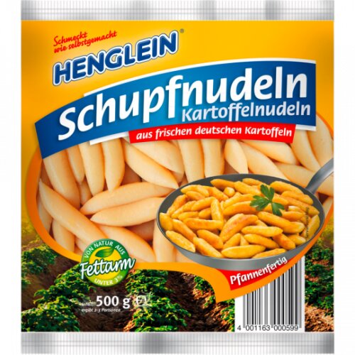 Henglein Kartoffelnudeln/Schupfnudeln pfannenfertig fettarm 500g