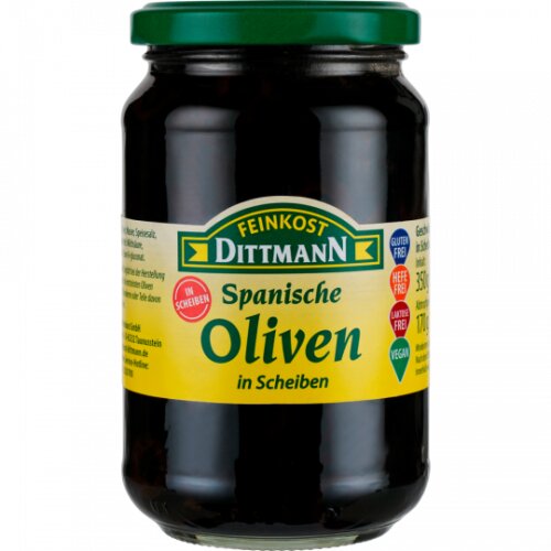 Feinkost Dittmann Oliven schwarz in Scheiben 350g