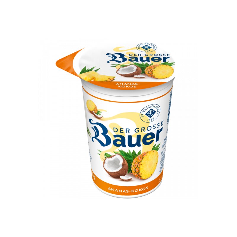 Bauer Fruchtjoghurt Ananas-Kokos 3,5% 250g - Lebensmittel-Versand.eu
