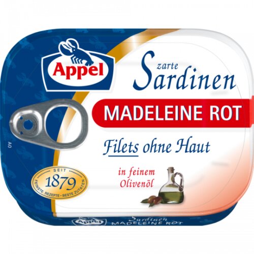 Appel Sardinen Madeleine rot in Olivenöl 105g