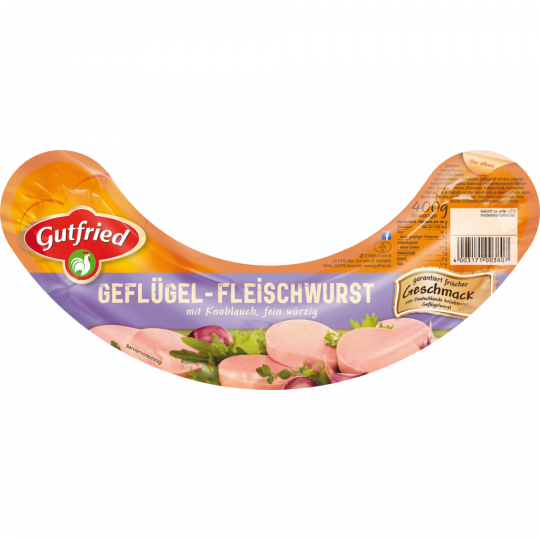 Gutfried Geflügel Fleischwurst mit Knoblauch 400g