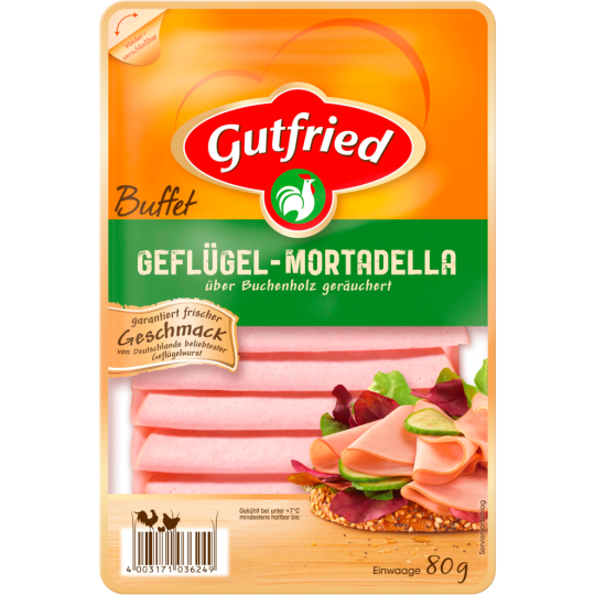 Gutfried Geflügel Mortadella Buffet 80g
