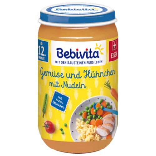Bebivita Menü Gemüse und Hühnchen mit Nudeln ab 12.Monat...