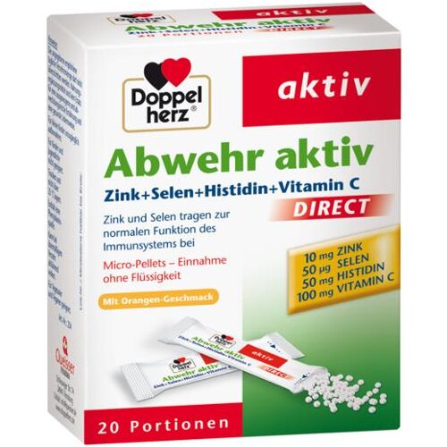 Doppelherz Abwehr aktiv direct Zink+Selen+Histidin+Vitamin C 2er 26g