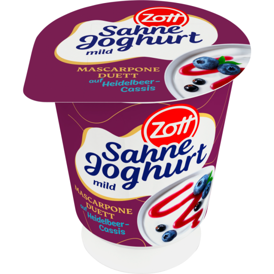 Zott Sahnejoghurt Mascarpone Duett Heidelbeer-Cassis 140g